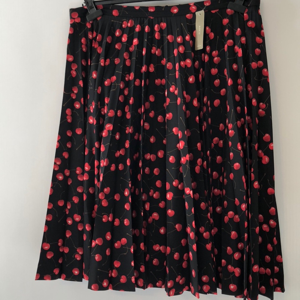 J. Crew cherry pleated skirt